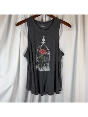 Disney Beauty And The Beast Frosted Enchanted Rose Tank Top XL Women’s Soft